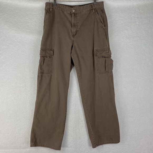 Vintage Tony Hawk Cargo Skater Pants Y2K Size 34x32 Brown Skateboarding Grunge - Picture 1 of 16